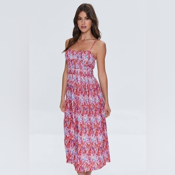 NWT Forever 21 Abstract Print Cami Midi Dress Size Small - Picture 1 of 8